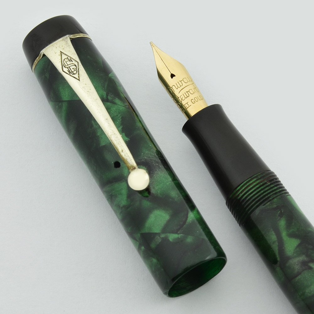 Conway Stewart 479 Fountain Pen - 1940s, Marbled Bottle Green